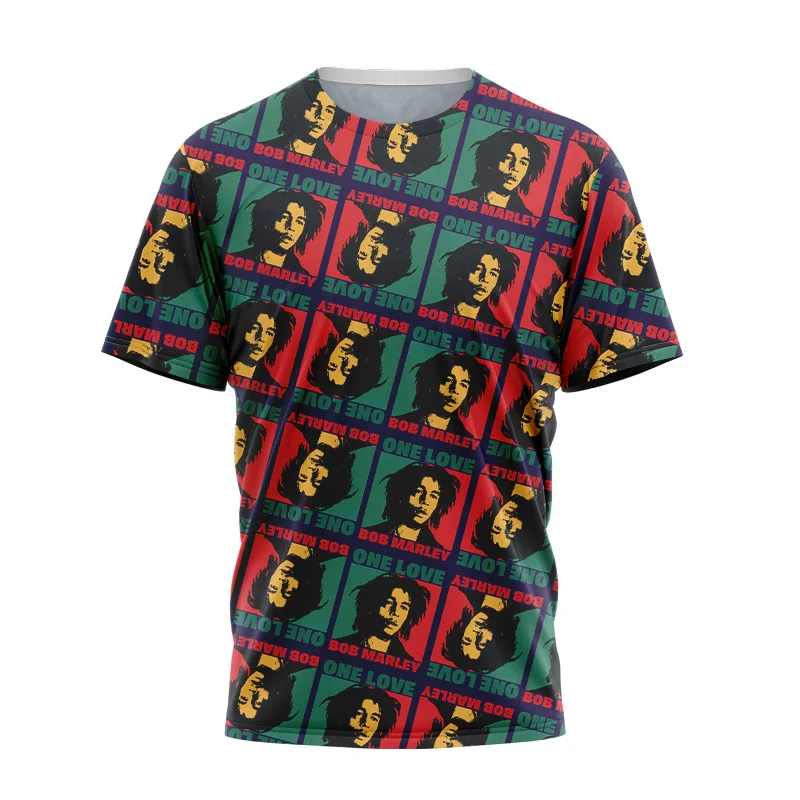 Forros Bob Marley 3D Printed T-Shirt Men's Punk Trend Short Sleeve Loose Breathable Large Size 6xl Retro Men's Clothing
Forros Bob Marley 3D Printed T-Shirt Men's Punk Trend Short Sleeve Loose Breathable Large Size 6xl Retro Men's Clothing