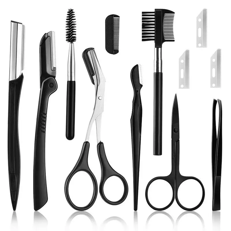 Eyebrow Grooming Set For Women Men Stainless Steel Eyebrow Kit 12Pcs Trimming Set Includes Face Razor Tweezers Scissors Comb
Eyebrow Grooming Set For Women Men Stainless Steel Eyebrow Kit 12Pcs Trimming Set Includes Face Razor Tweezers Scissors Comb