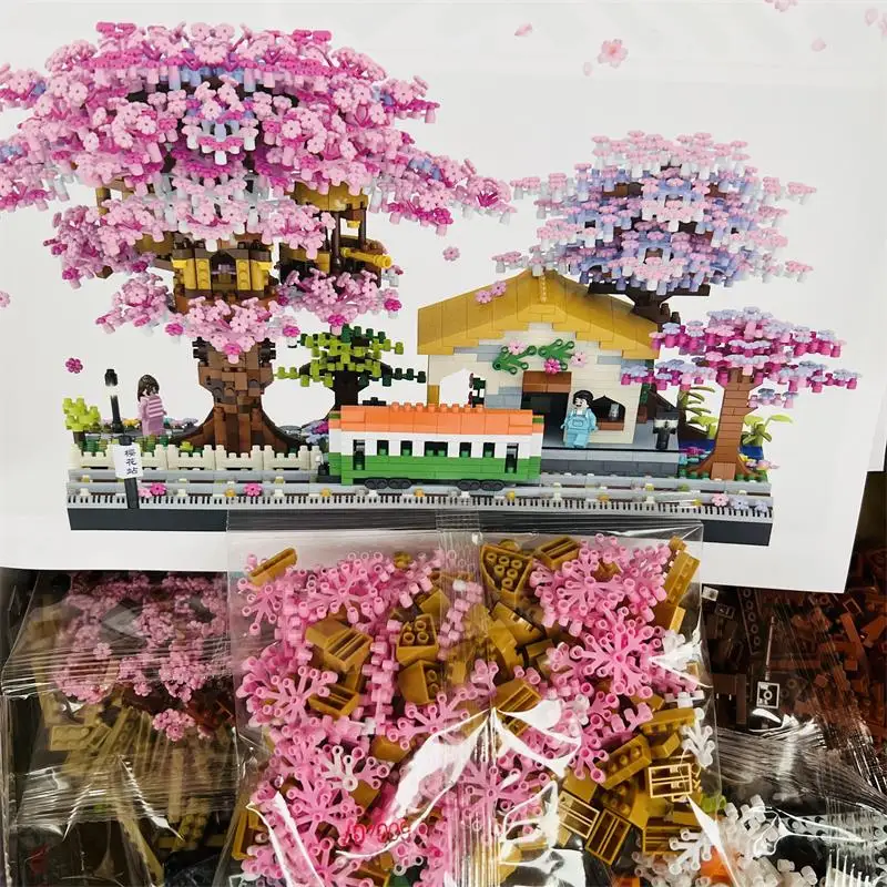 Mini Blocks Beautiful Pink Architecture Flower House Cherrry Sakura Building Bricks Adult Toys for Children Gift Girl Present
Mini Blocks Beautiful Pink Architecture Flower House Cherrry Sakura Building Bricks Adult Toys for Children Gift Girl Present