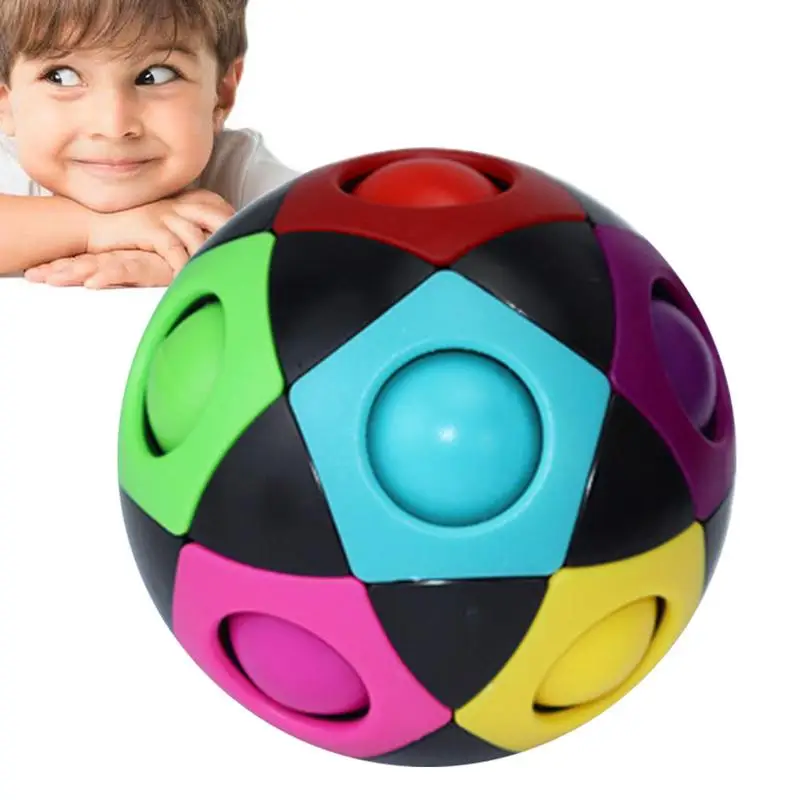 

Magic Rainbow Puzzle Ball Color-Matching Magic Ball Fidget Toy Cube Speed Cube Educational Toys Stocking Stuffers For Teens &