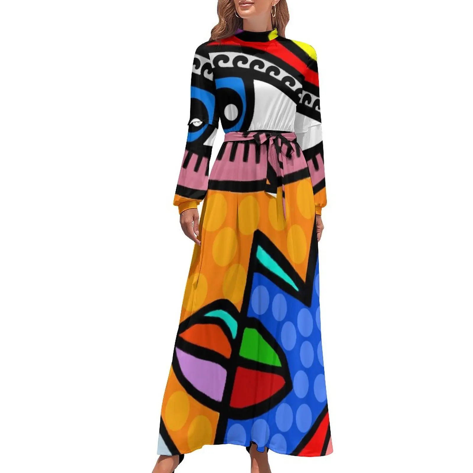 Funky Abstract Style Art Face with Dots and Stripes Long Dress beach dresses dress party night Women long dress
Funky Abstract Style Art Face with Dots and Stripes Long Dress beach dresses dress party night Women long dress