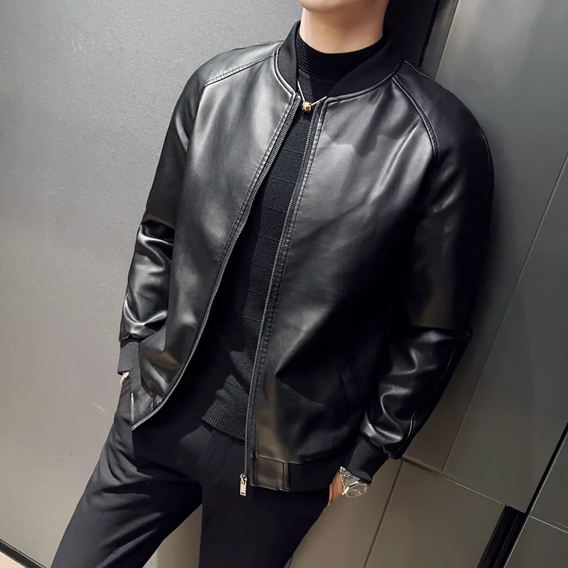 Autumn and Winter Plush and Thick Leather Jacket Men's Baseball Collar Flying Motorcycle Men's Coat Slim Fitt
Autumn and Winter Plush and Thick Leather Jacket Men's Baseball Collar Flying Motorcycle Men's Coat Slim Fitt