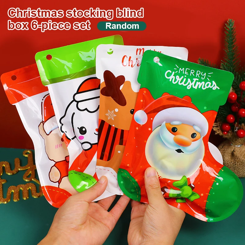 

1Set Cartoon Surprise Stationery Christmas Socks Blind Box Gift For Girls Boys School Supplies Reward Lucky Blind Bag Small Gift