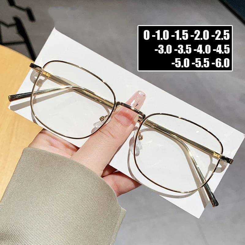 

Myopia Glasses with Diopter 0 To -6.0 Fashion Women Men Finished Prescription Short-sight Eyeglasses Square Frame Minus Eyewear