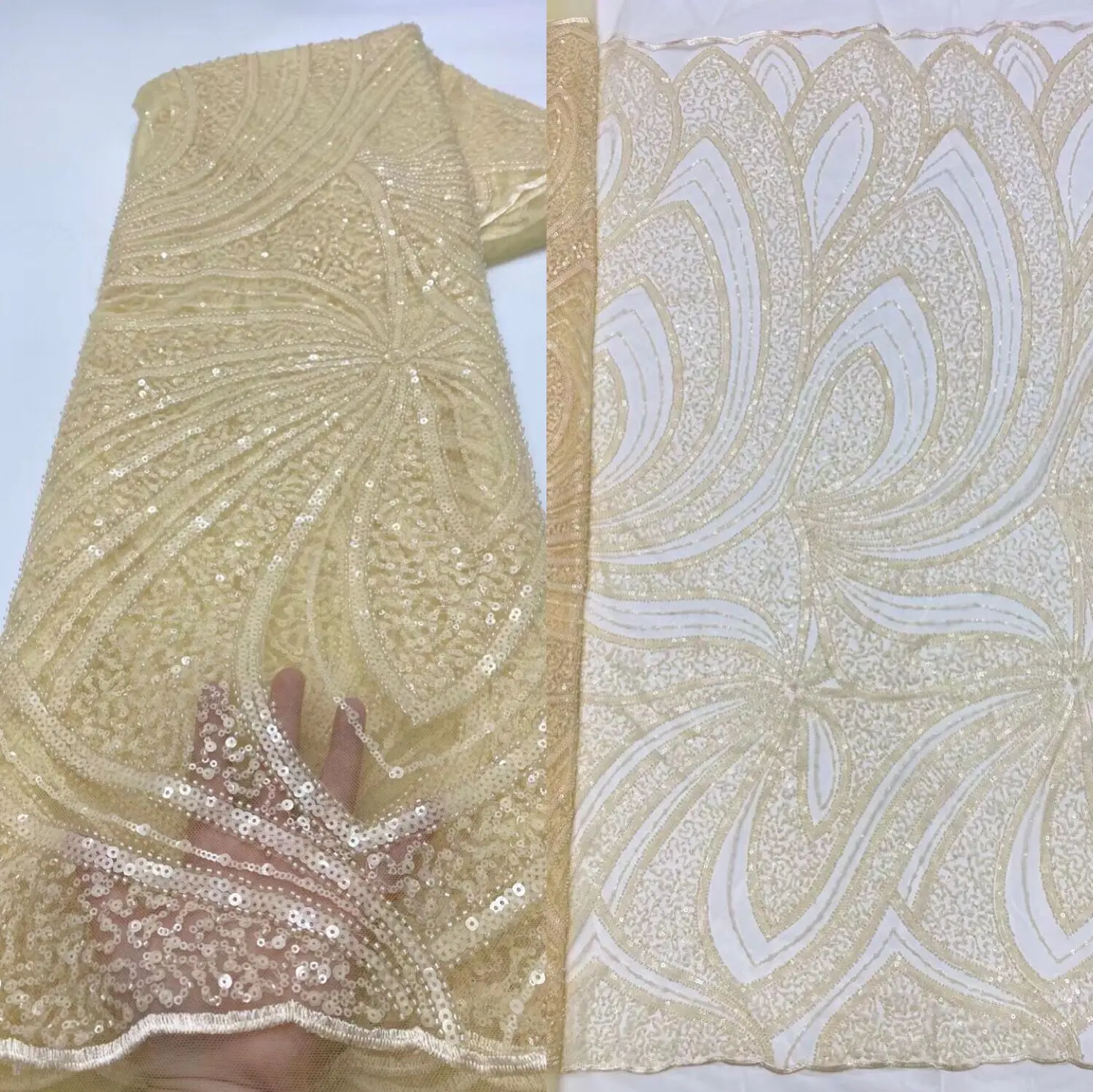 African Net Lace Fabric High Quality Sequins Beads J-1202685 Nigerian Lace Fabrics French Tulle Lace Materia for Wedding
African Net Lace Fabric High Quality Sequins Beads J-1202685 Nigerian Lace Fabrics French Tulle Lace Materia for Wedding
