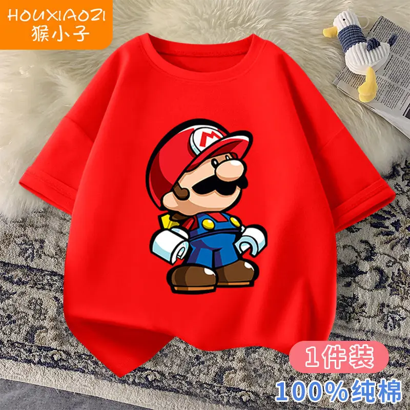 Super Mario children's cartoon short-sleeved summer big children's top boys kawaii anime summer half-sleeved boy cotton T-shirt
Super Mario children's cartoon short-sleeved summer big children's top boys kawaii anime summer half-sleeved boy cotton T-shirt