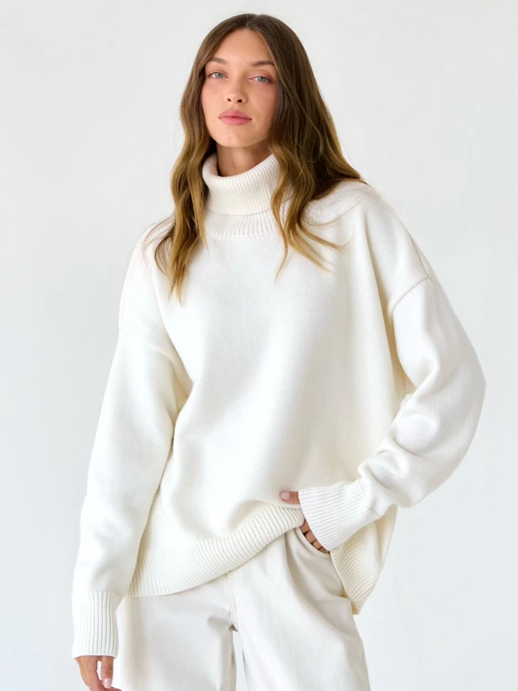 2023 New European and American Autumn Winter Women Clothing Loose Sweater Solid Color Turtleneck Versatile Knit Pullover Tops
2023 New European and American Autumn Winter Women Clothing Loose Sweater Solid Color Turtleneck Versatile Knit Pullover Tops