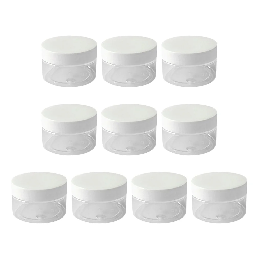 

10pcs Empty Refillable Glass Jars with White Lid 100ml Empty Lip Balm Lotion Storage Container Pot for Travle Sample Containers