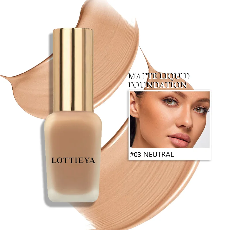 

LOTTIEYA 30ML Face Liquid Foundation Oil Control High Coverage Sunscreen SPF15 Waterproof Concealer Face Base Makeup Cosmetics