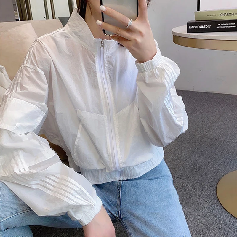 2024 Summer Korean Fashion Sun Protection Clothing Long Sleeve Breathable Jacket Female White Women's Plus Size Feminine Coat
2024 Summer Korean Fashion Sun Protection Clothing Long Sleeve Breathable Jacket Female White Women's Plus Size Feminine Coat