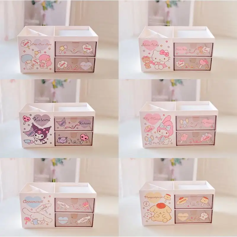 Kawaii Sanrio Hello Kitty My Melody Cinnamoroll Double Layer Storage Box with Drawer High Capacity Stationery Accessories Gift
Kawaii Sanrio Hello Kitty My Melody Cinnamoroll Double Layer Storage Box with Drawer High Capacity Stationery Accessories Gift