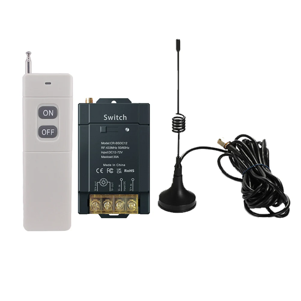 

Wireless Remote Control Switch RF433 With Gain Antenna High Power 30A Wide Voltage AC 90-250V Long-Distance Control Smart Switch