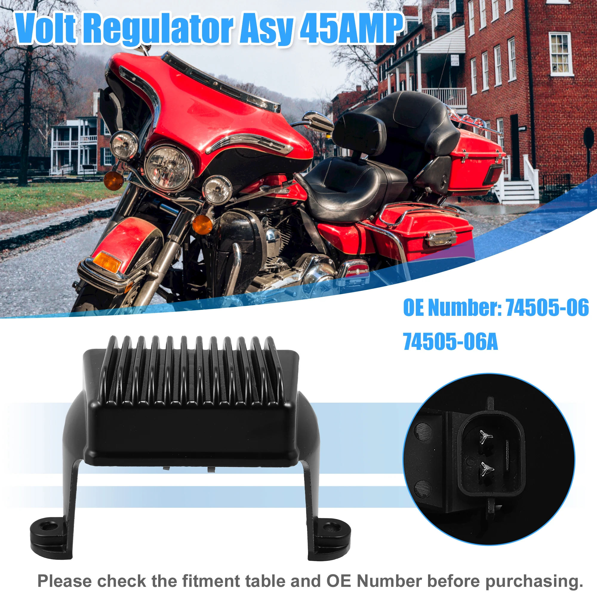 Motoforti 74505-06 Voltage Regulator Rectifier for Harley Electra Glide 2006-2008 for Harley-Davidson Road King 2006-2008 
Motoforti 74505-06 Voltage Regulator Rectifier for Harley Electra Glide 2006-2008 for Harley-Davidson Road King 2006-2008