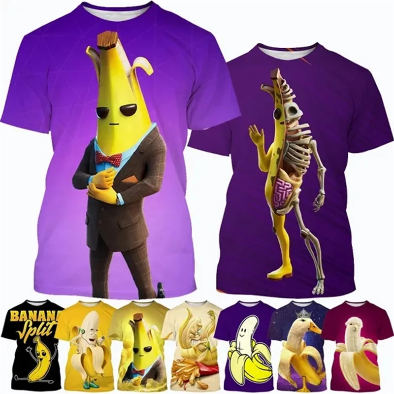 

Веселая футболка с 3D-принтом банана, новый дизайн фруктов, унисекс, персонализированные повседневные футболки в стиле хип-хоп с короткими рукавами, трендовые индивидуальные футболки с рисунком