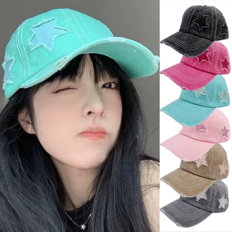 Hole Five-pointed Star Hats for Women Men Washed Denim Hole Baseball Cap Vintage Embroidery Pentagram Cotton Soft Ponytail Hat
Hole Five-pointed Star Hats for Women Men Washed Denim Hole Baseball Cap Vintage Embroidery Pentagram Cotton Soft Ponytail Hat