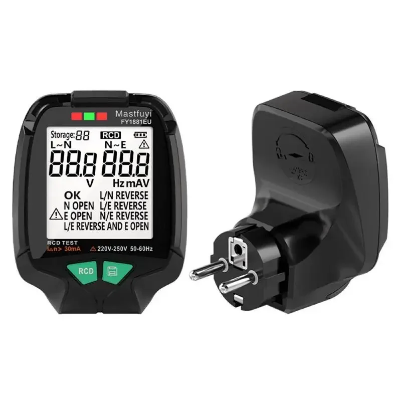FUYI Digital Smart Socket Tester Ground Zero AC Voltage Detector US/UK/EU Plug 30V-250V RCD GFCI Polarity Phase Check
FUYI Digital Smart Socket Tester Ground Zero AC Voltage Detector US/UK/EU Plug 30V-250V RCD GFCI Polarity Phase Check