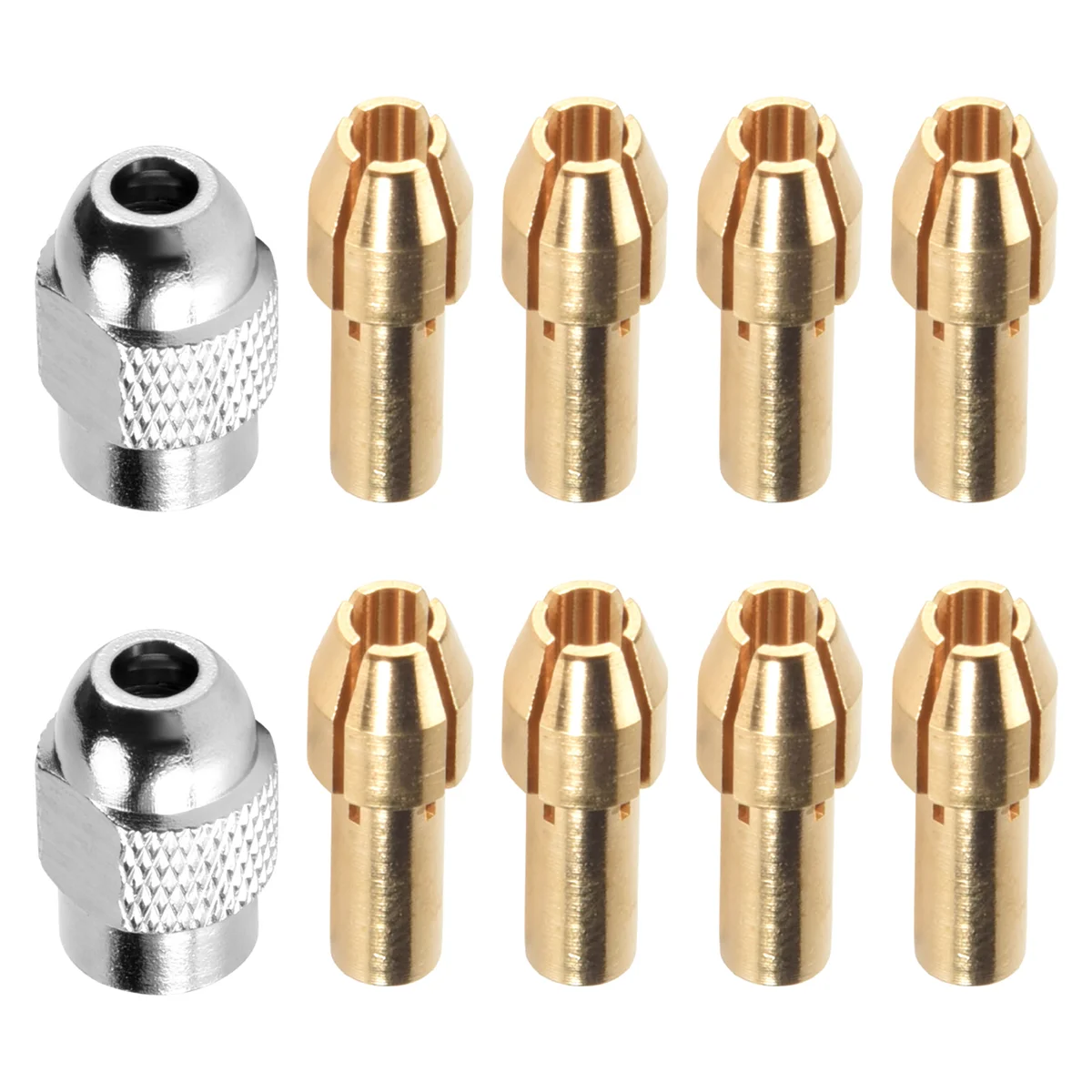 10Pcs Brass Collet for Dremel,Replacement 4485 Quick Change Rotary Drill Nut Tool Set 0.8/1.2/1.5/1.8/ 2.0/2.4/3.0/3.2mm
10Pcs Brass Collet for Dremel,Replacement 4485 Quick Change Rotary Drill Nut Tool Set 0.8/1.2/1.5/1.8/ 2.0/2.4/3.0/3.2mm