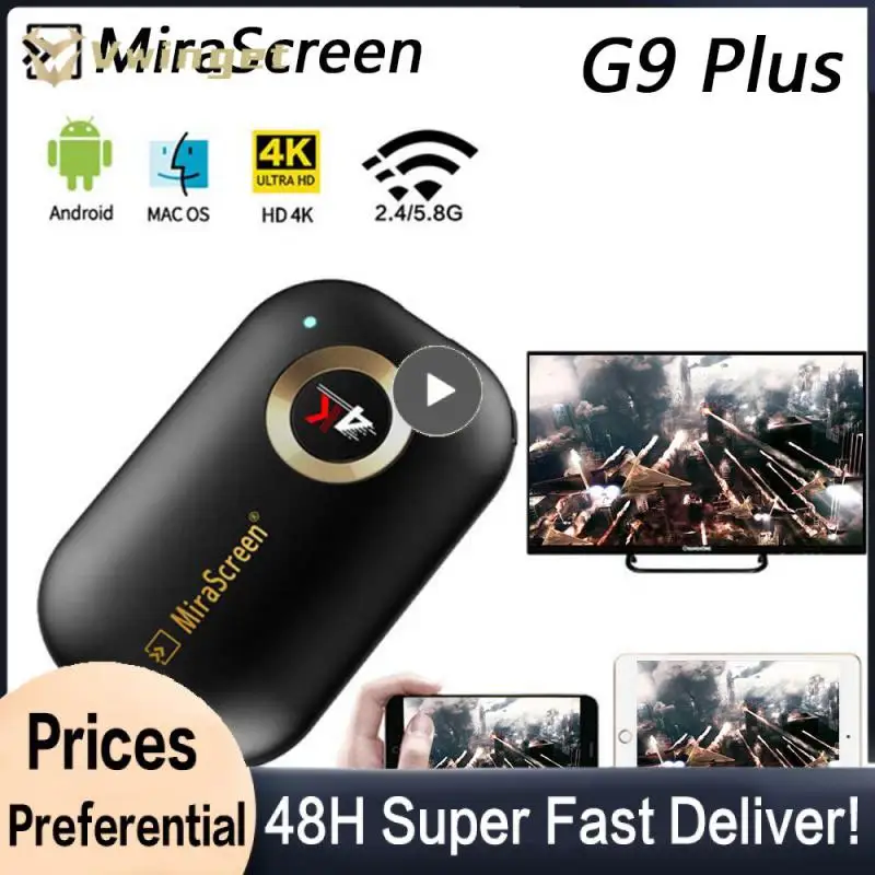

Mirascreen G9 Plus 2.4G/5G 4K Miracast Wifi for DLNA AirPlay TV Stick Wifi Display Dongle Receiver for IOS Android windows