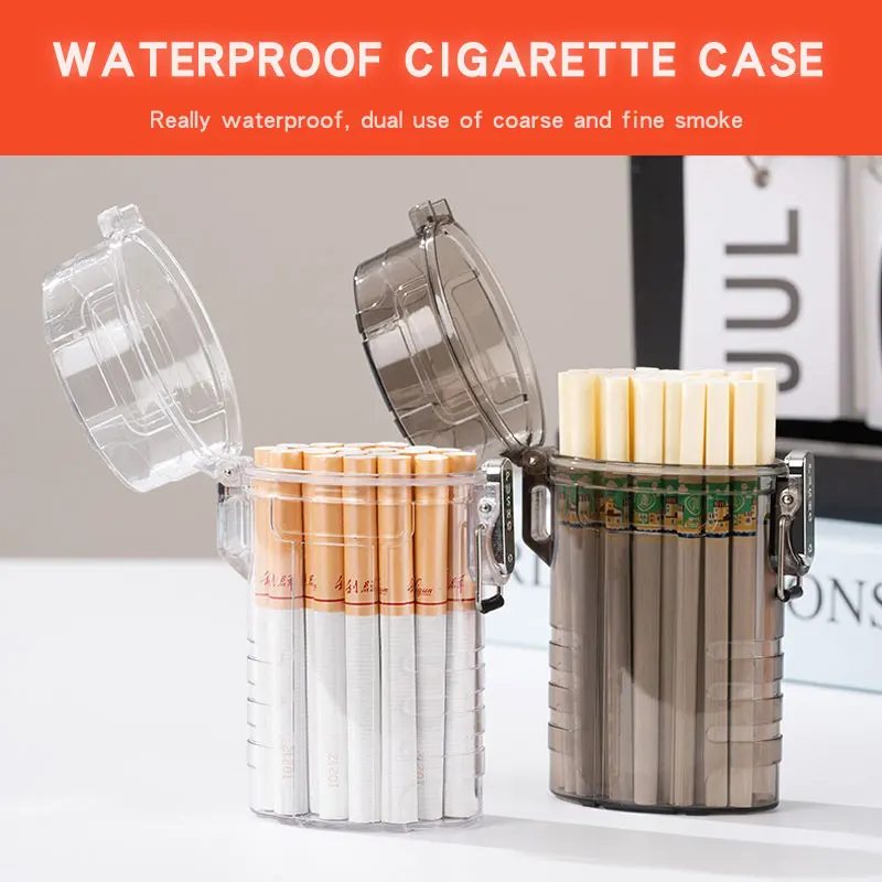 

Waterproof Cigarette Case,Outdoor Portable Cigarette Protection Case Coarse Fine Smoke Dual Purpose Sealed Moisture-Proof Box
