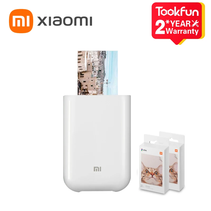 

Глобальная версия Xiaomi Портативный фото мини-принтер ZINK Inkless Printing Bluetooth 5.0 AR 3-дюймовые Inkless Sticky-Back Photos