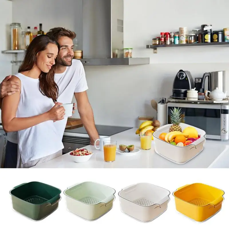 Kitchen Colander Bowl Set Double Layer Fruit Vegetable Bowl Drainer Multifunctional Washing Storage Basket For Pasta Berries
Kitchen Colander Bowl Set Double Layer Fruit Vegetable Bowl Drainer Multifunctional Washing Storage Basket For Pasta Berries