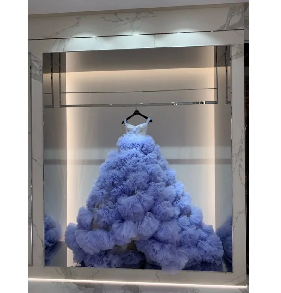 Haute Couture Lilac Puffy Ruffles Tulle Wedding Gowns High Low Long Bridal Dresses Lush Tulle Women Dress Robe
Haute Couture Lilac Puffy Ruffles Tulle Wedding Gowns High Low Long Bridal Dresses Lush Tulle Women Dress Robe