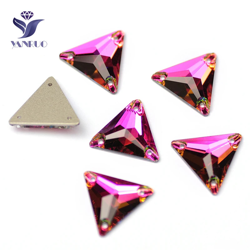 

YANRUO 3270 All Sizes VM Flatback Rhinestone Sewing Garment Triangle Crystal Sew On Strass Stones For Woman Shoes