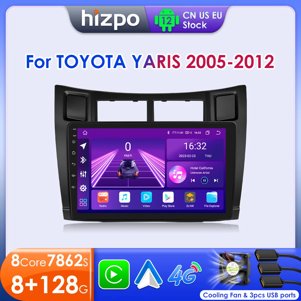

Hizpo 9 Inch 2 Din Car Multimedia For Toyota Yaris 2005 - 2012 Player Android Auto Carplay Carplay GPS Navigator Stereo 7862 RDS