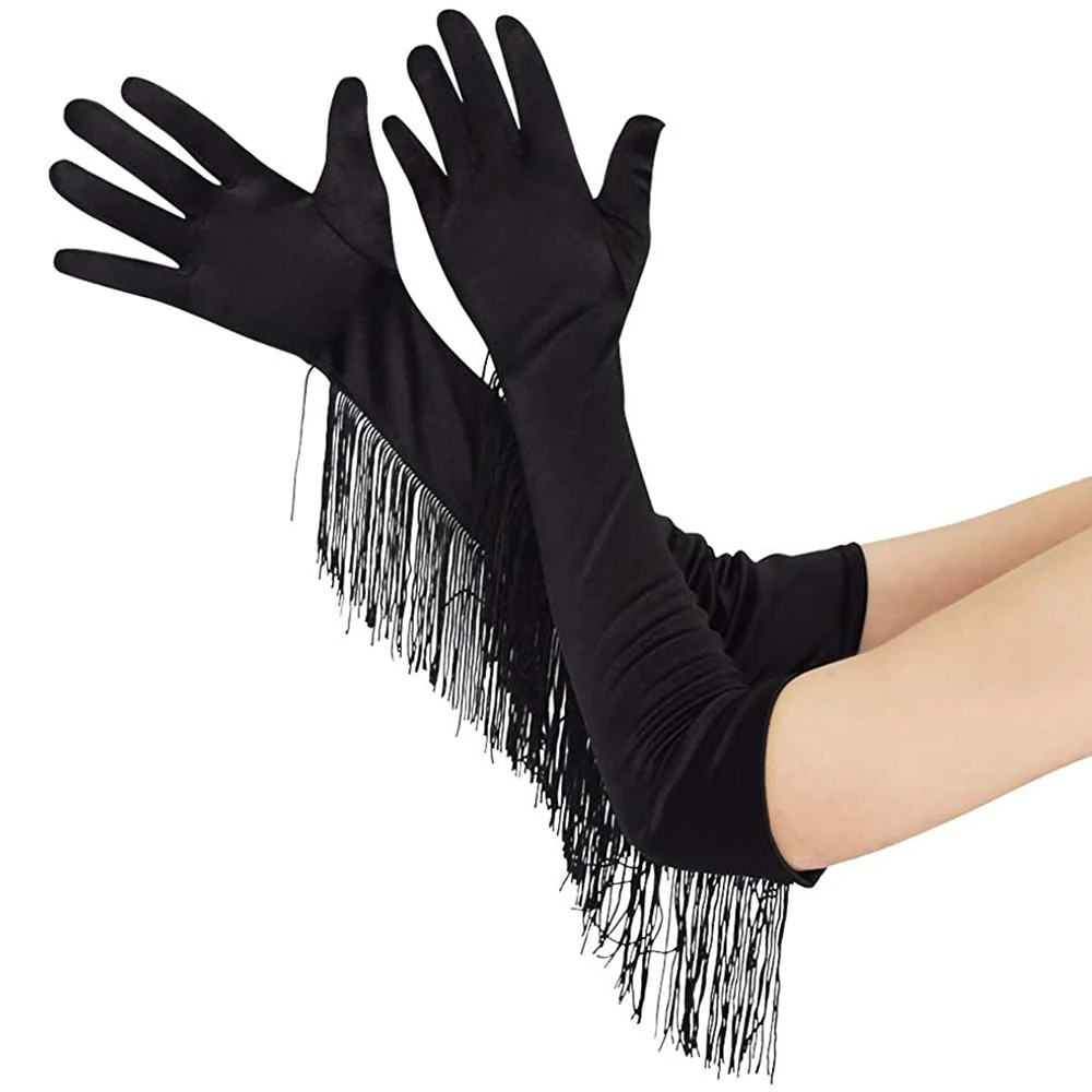 Tassel Satin Long Bride Gloves Dinner Dress Gloves Warm Elastic Warm Party Gloves Lady Sun Protection Mittens Stage Props
Tassel Satin Long Bride Gloves Dinner Dress Gloves Warm Elastic Warm Party Gloves Lady Sun Protection Mittens Stage Props