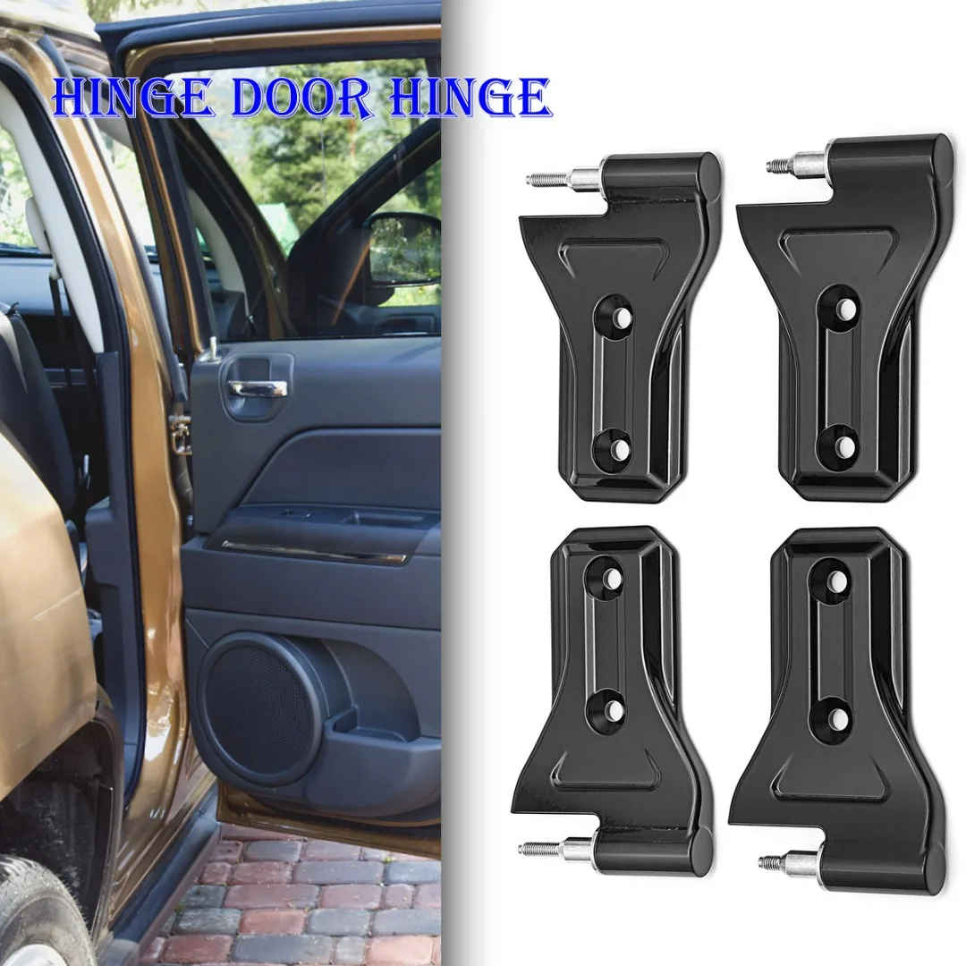 

4PCS Black Aluminum Door Side Hinge Kit Left & Right Heavy Duty Door Hinges For Jeep Wrangler JL JT 2018-2022 Car Tool