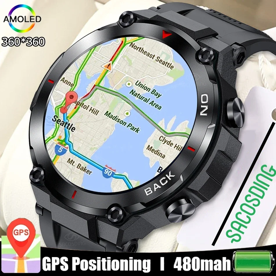 

2023 Military GPS Smart Watch Men AMOLED 360 * 360 HD Screen Heart Rate Waterproof Smart Watches Is Applicable For Xiaomi Huawei