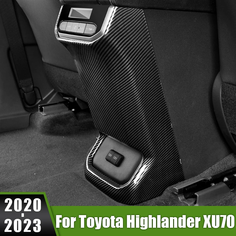 

For Toyota Highlander XU70 Kluger 2020-2023 Hybrid ABS Car Rear Console Center Air Conditioner Vent Outlet Cover Anti Kick Trim