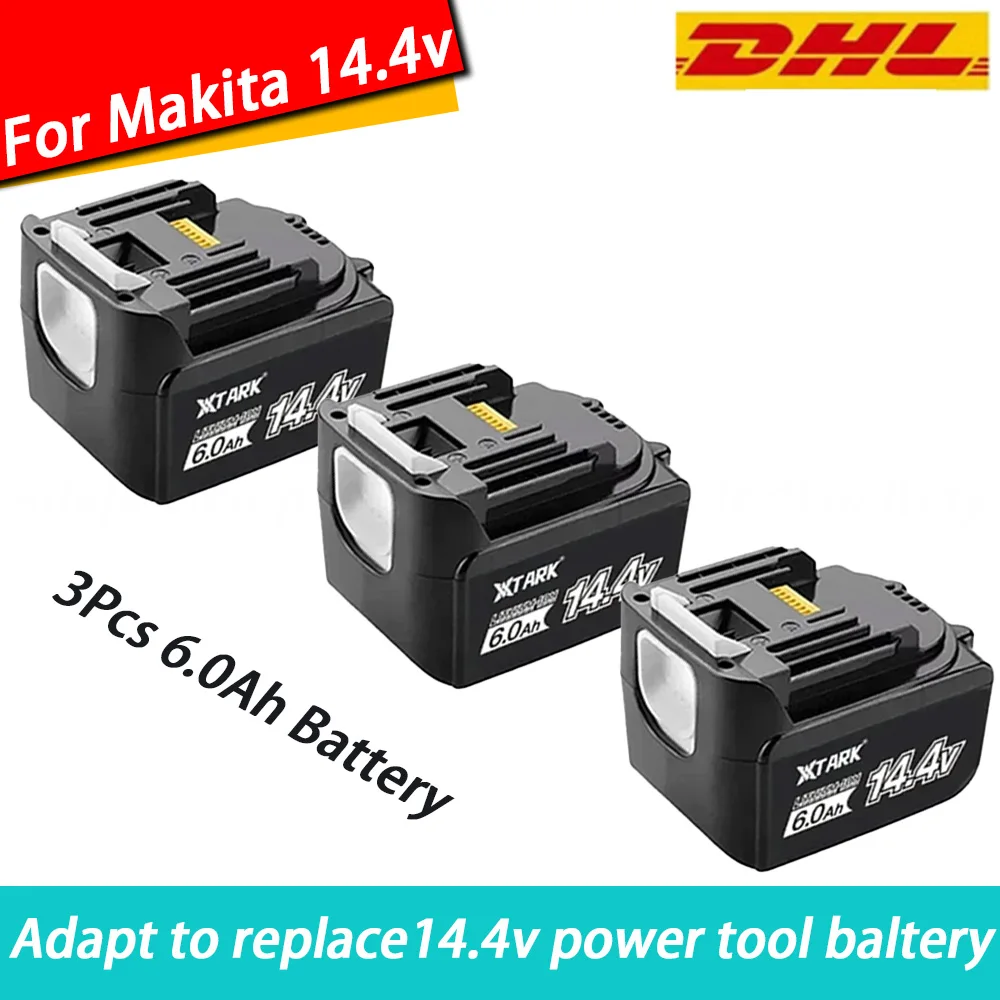 14.4V 6000mAh Li-Ion Battery for MAKITA BL1430 BL1415 194066-1 194065-3 194559-8 MAK1430Li MET1821
14.4V 6000mAh Li-Ion Battery for MAKITA BL1430 BL1415 194066-1 194065-3 194559-8 MAK1430Li MET1821