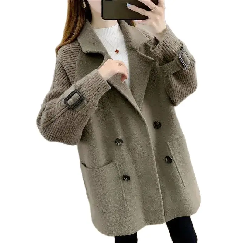 Autumn And Winter New Double-sided Woolen Fashion Coat 2023 Popular Loose All-match Stitching Woolen Coat Women's Cardigan Trend
Autumn And Winter New Double-sided Woolen Fashion Coat 2023 Popular Loose All-match Stitching Woolen Coat Women's Cardigan Trend