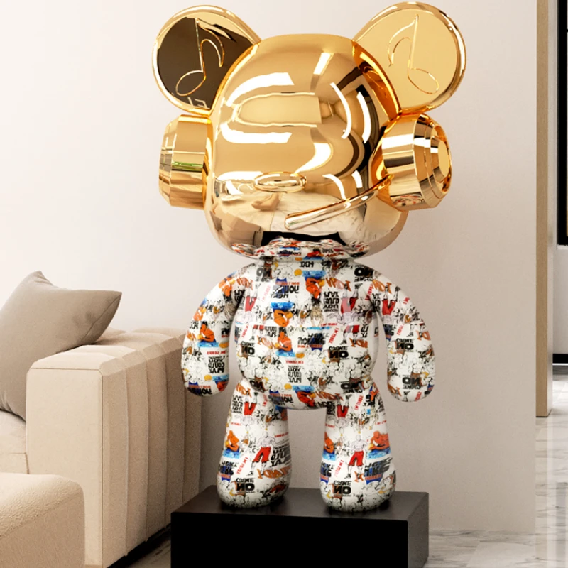 Large floor standing resin sculpture decoration next to the violent bear living room TV cabinet
Large floor standing resin sculpture decoration next to the violent bear living room TV cabinet