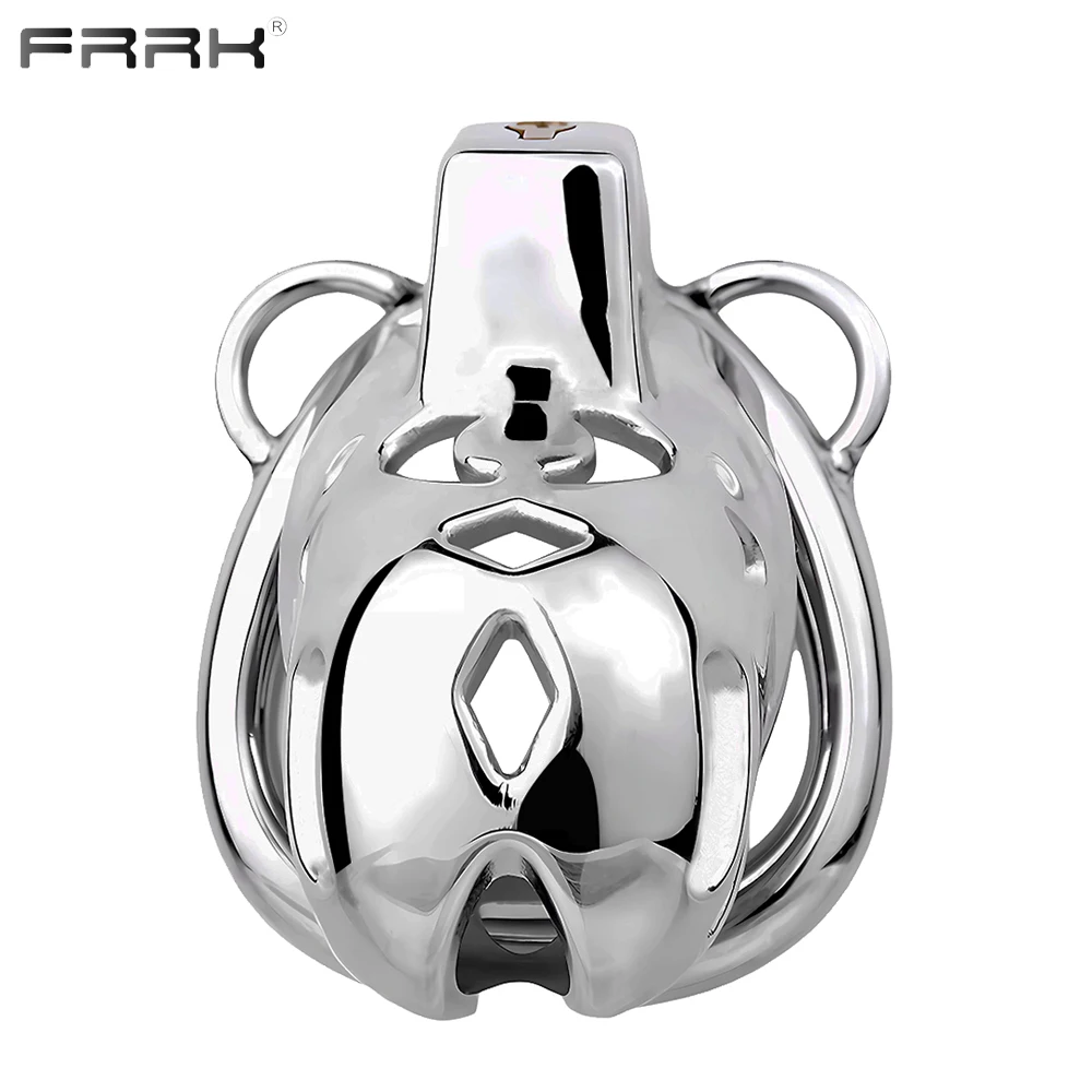 

FRRK Cobra Curve Cock Cage Lock for Male Stainless Steel Chastity Device with Penis Rings BDSM Sex Shop Adult Toys Supplies