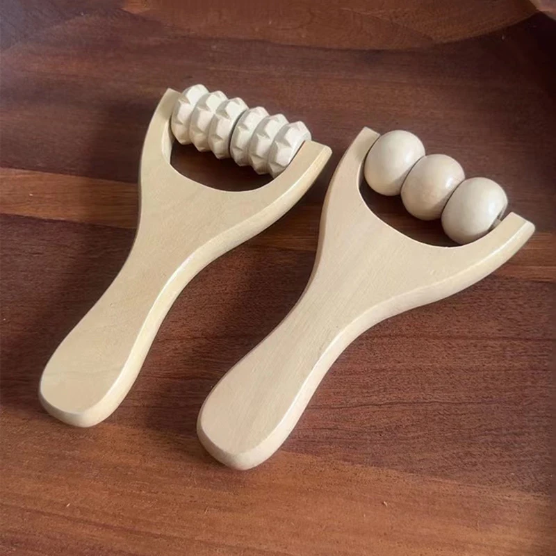 

Natural Wooden Therapy Massager Muscle Pain Relief Massage Roller Neck Massager Gua Sha Body Relaxation Body Massagers Tools