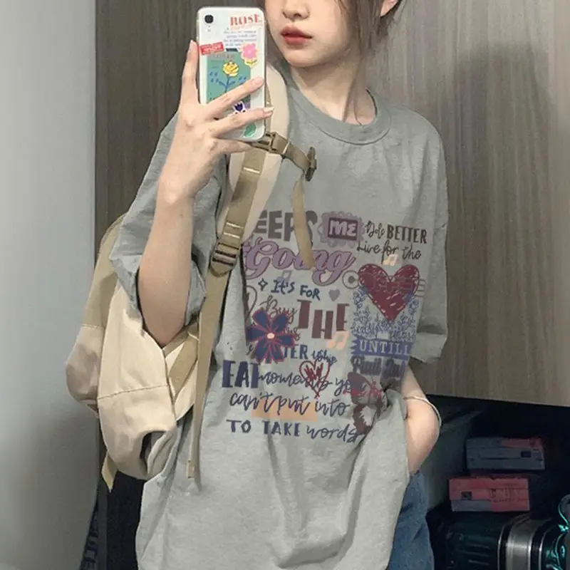 Sweet and Cute Printed T-shirt for Women Pure Cotton Summer Fashion Trend Casual Comfy Couple Short Sleeve Top Harajuku Ins
Sweet and Cute Printed T-shirt for Women Pure Cotton Summer Fashion Trend Casual Comfy Couple Short Sleeve Top Harajuku Ins