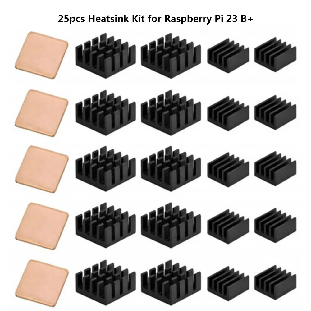 Набор радиаторов из алюминиевого сплава для Raspberry Pi PI CPU/SoC Raspberry Pi 2B, B, 3B, 3B +, 4B, 25 шт.
Набор радиаторов из алюминиевого сплава для Raspberry Pi PI CPU/SoC Raspberry Pi 2B, B, 3B, 3B +, 4B, 25 шт.