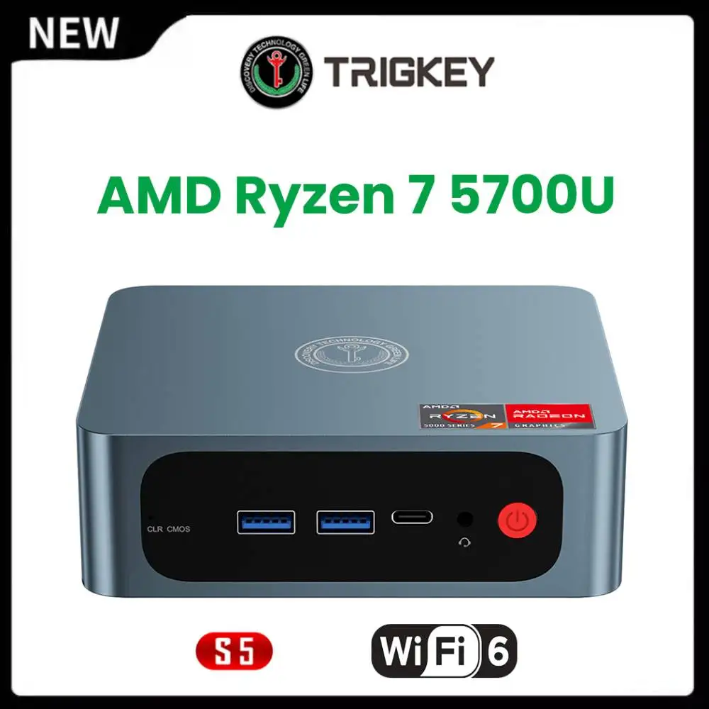 Мини-ПК TRIGKEY S5 AMD Ryzen 7 5700U DDR4 32 Гб SSD 500 ГБ настольный игровой компьютер WiFi6 DP HD Type-C трехэкранный дисплей 1000M
Мини-ПК TRIGKEY S5 AMD Ryzen 7 5700U DDR4 32 Гб SSD 500 ГБ настольный игровой компьютер WiFi6 DP HD Type-C трехэкранный дисплей 1000M