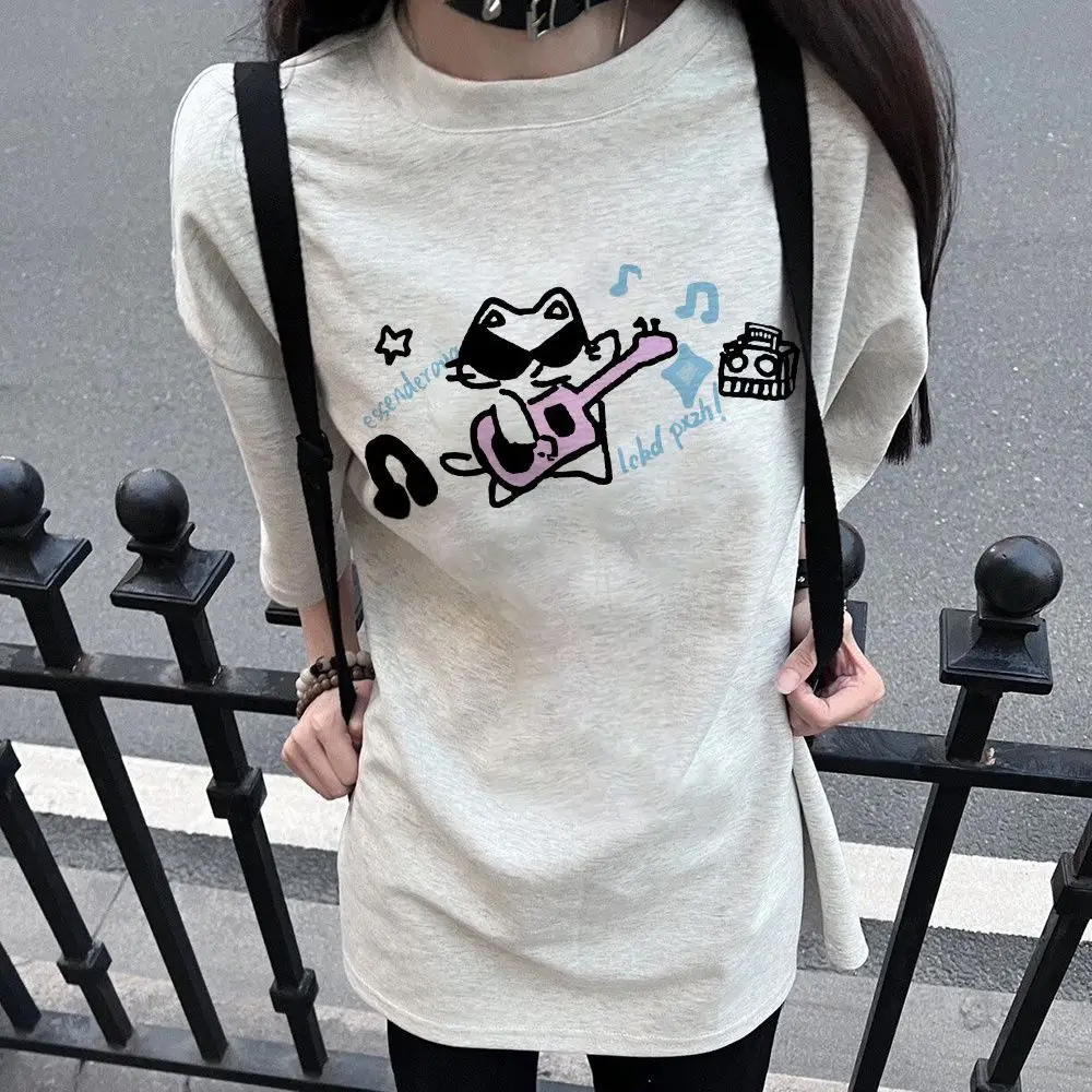 American cute cat print short-sleeved T-shirt for women summer loose design casual Korean version y2k fashion couple clothes ins
American cute cat print short-sleeved T-shirt for women summer loose design casual Korean version y2k fashion couple clothes ins