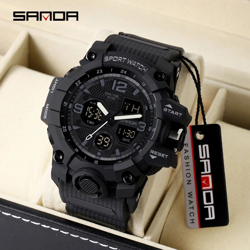 

SANDA 6030 Top Brand Sports Men's Watches Military Quartz Watch Man Waterproof Wristwatch for Men Clock shock relogios masculino
