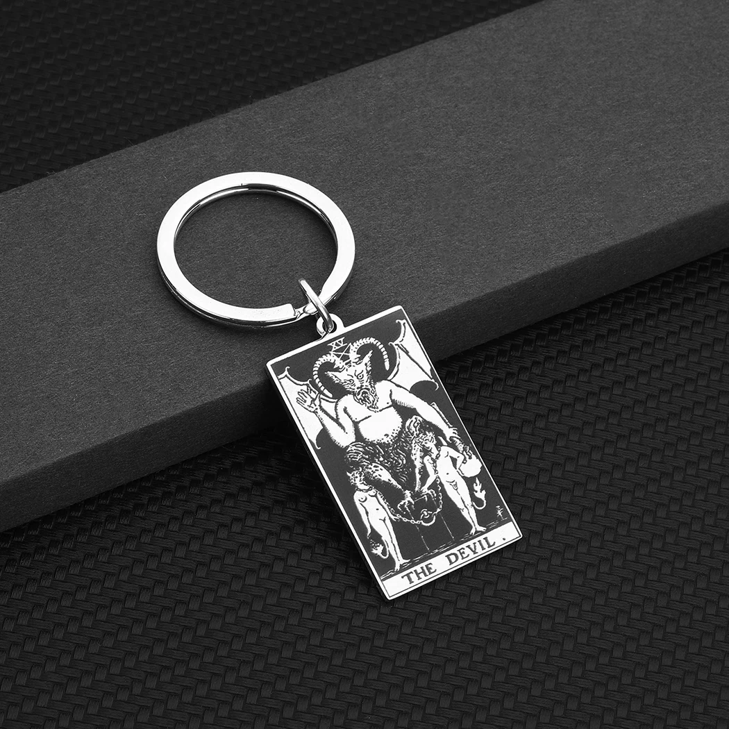 The Major Arcana Devil Keychain Vintage Tarot Cards Pendant Keyrings For Men Stainless Steel Personalized Key Chains
The Major Arcana Devil Keychain Vintage Tarot Cards Pendant Keyrings For Men Stainless Steel Personalized Key Chains