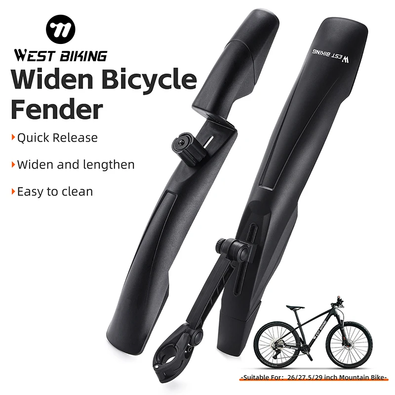 WEST BIKING Bicycle Mudguard Quick Release Bicycle Fender 26/27.5/ 29 inch Mountain Bike Front Rear Tire Bike Mudguard Protector
WEST BIKING Bicycle Mudguard Quick Release Bicycle Fender 26/27.5/ 29 inch Mountain Bike Front Rear Tire Bike Mudguard Protector