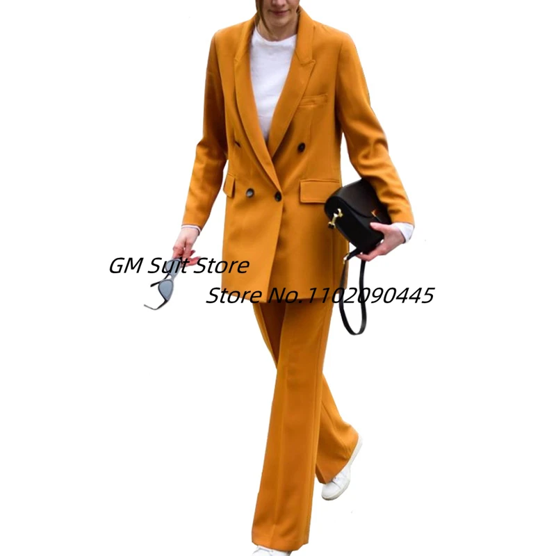 Women's 2 Piece Outfit Casual Double Breasted Suit Long Sleeve Blazer Jacket Pants Female Outwear 
Women's 2 Piece Outfit Casual Double Breasted Suit Long Sleeve Blazer Jacket Pants Female Outwear