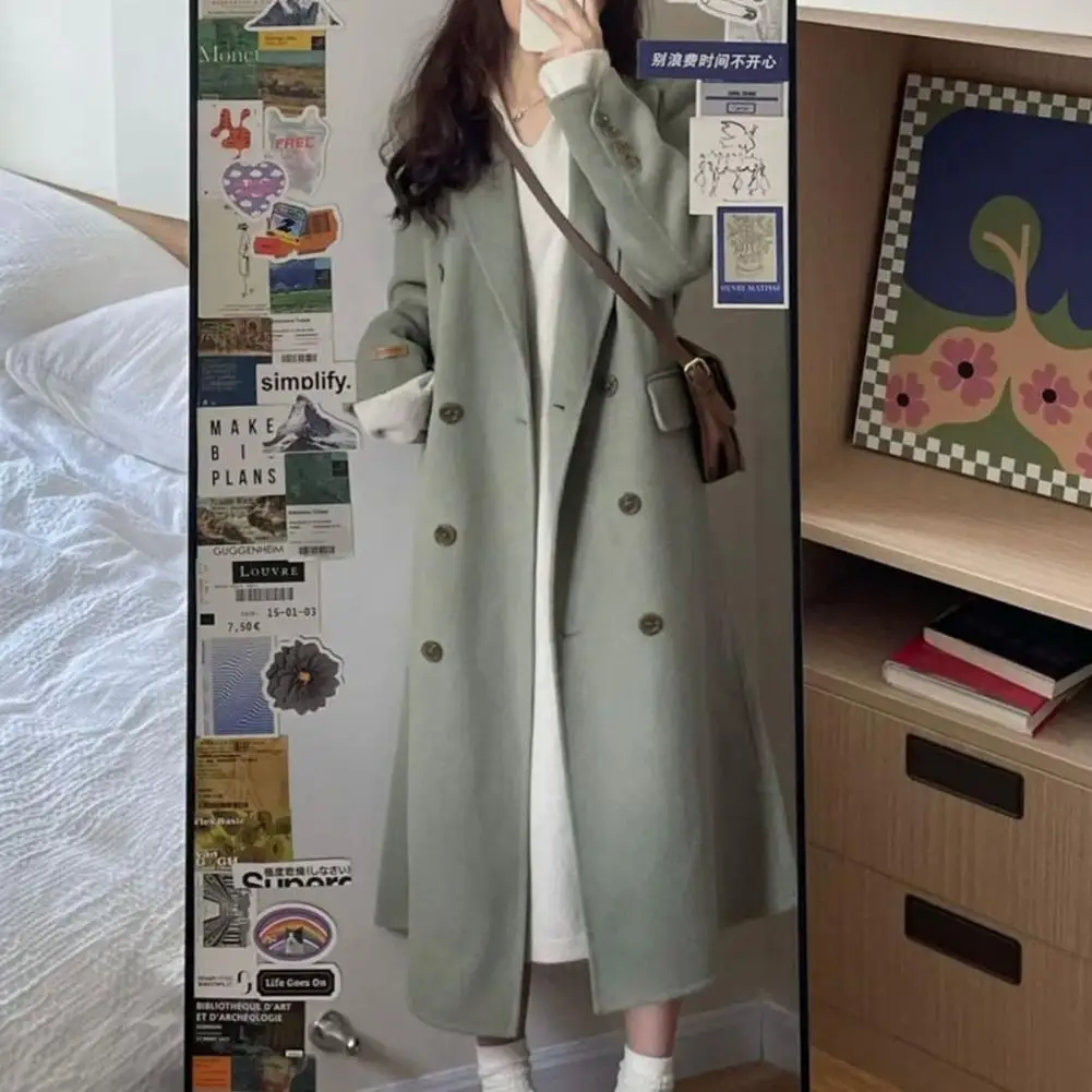 Large Pocket Coat Fashionable Women's Double-breasted Woolen Coats Stylish Lapel Warm Autumn-winter Overcoats for Ladies Spring
Large Pocket Coat Fashionable Women's Double-breasted Woolen Coats Stylish Lapel Warm Autumn-winter Overcoats for Ladies Spring