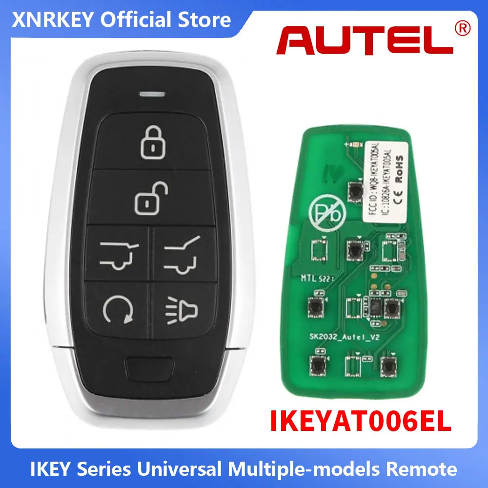 

5 Pcs/lot Atuel IKEY AT006EL Universal Smart Key 6 Buttons Autel Remote For MaxiIM KM100