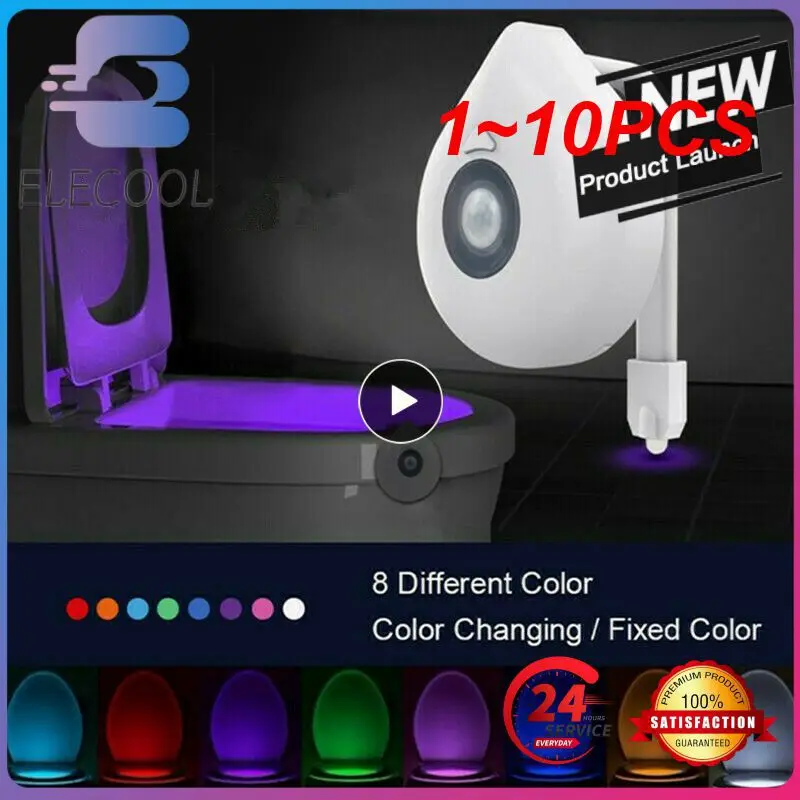 

1~10PCS Toilet Night Light PIR Motion Sensor 8 Colours Toilet Bowl Backlight Motion Sensor Night Light WC Sensor Light Bathroom