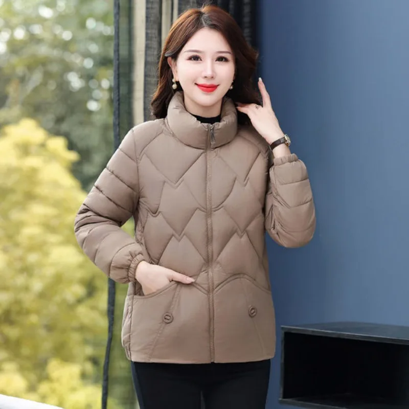 

Winter Clothes Women Coat Warm Parkas Thick Puffer Jacket Long Sleeve Zipper Slim Solid Pockets Outerwear Parka Mujer