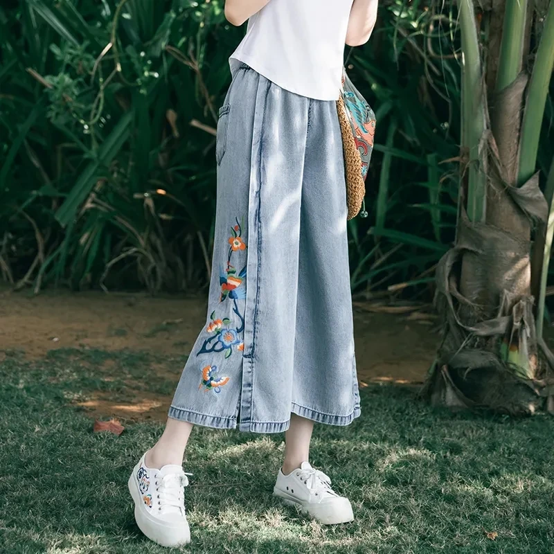 Embroidery Summer Thin Elastic Waist Jeans Female 2023 New Fashion Show Thin Cowboy Ladies Wide Leg Pants Student Cropped Pants
Embroidery Summer Thin Elastic Waist Jeans Female 2023 New Fashion Show Thin Cowboy Ladies Wide Leg Pants Student Cropped Pants